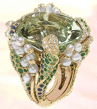 Gif animé bijoux bague verte